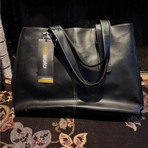 COPY - COPY - Solo Black Tote Bag Sleek Structured Design